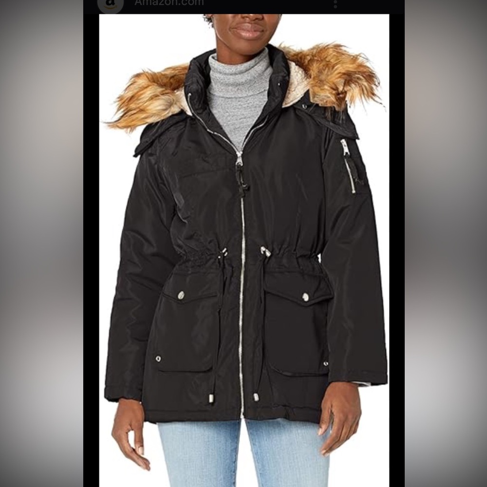 Steve Madden Anorak Snorkel Jacket Coat black S Excellent condition